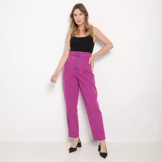 Calça clochard roxa shop