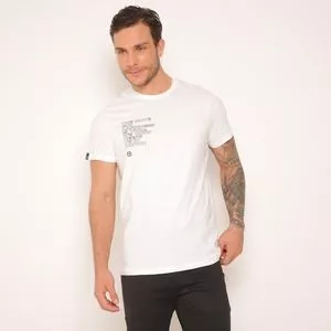 Camiseta Com Inscrições<BR>- Branca & Preta
