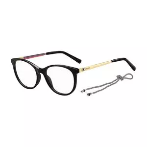 Armação Arredondada Para Óculos De Grau<BR>- Preta & Dourada<BR>- M Missoni