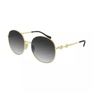 Óculos De Sol Redondo<BR>- Dourado & Preto<BR>- Gucci