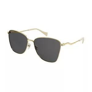 Óculos De Sol Retangular<BR>- Dourado & Preto<BR>- Gucci
