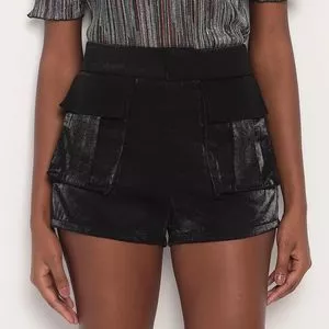 Short Aveludado<BR>- Preto