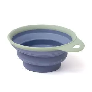 Bowl Retrátil Pet<BR>- Azul Escuro & Cinza<BR>- 11,3xØ14,2cm