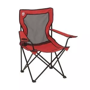Cadeira Dobrável<BR>- Vermelha & Preta<BR>- 48,5x97,5x32cm<BR>- Coleman