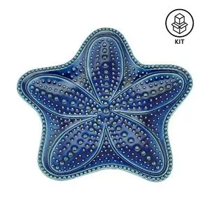 Jogo De Estrelas Decorativas Ocean<BR>- Azul Escuro<BR>- 4Pçs<BR>- Wolff