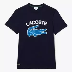 Camiseta Lacoste®<BR>- Preta & Azul
