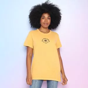 Camiseta Com Inscrições<BR> - Amarela & Preta<BR> - Colcci