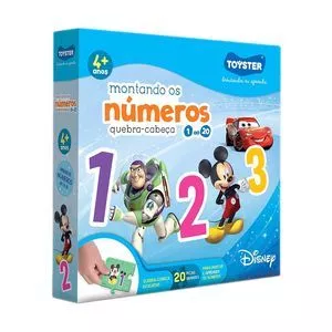 Quebra-Cabeça Disney® Montando Os Números De 1 A 20<BR>- 20Pçs<BR>- Toyster
