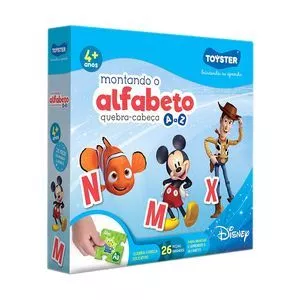 Quebra-Cabeça Disney® Montando O Alfabeto De A - Z<BR>- 26Pçs<BR>- Toyster
