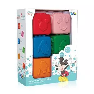 Cubinhos Divertidos Disney® Baby<BR>- Branco & Azul Claro<BR>- 5Pçs<BR>- Toyster