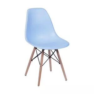 Cadeira Eames Kids<BR>- Azul Claro & Madeira<BR>- 56,5x31x28,5cm
