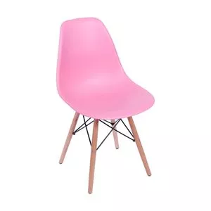 Cadeira Eames<BR>- Rosa & Madeira<BR>- 80,5x46,5x42cm