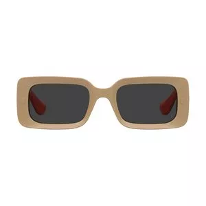 Óculos De Sol Quadrado<BR>- Bege & Coral