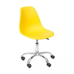 Cadeira Office Eames<BR>- Amarela & Prateada<BR>- 80,5x46,5x42cm<BR>- Or Design