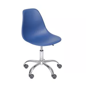 Cadeira Office Eames<BR>- Azul Marinho & Prateada<BR>- 80,5x46,5x42cm<BR>- Or Design