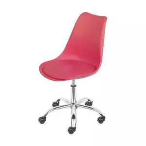 Cadeira Office<BR>- Vermelha & Prateada<BR>- 83x49x42,5cm<BR>- Or Design
