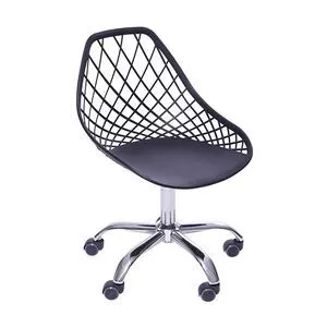 Cadeira Kaila<BR>- Preta & Prateada<BR>- 79x49x42cm<BR>- Or Design