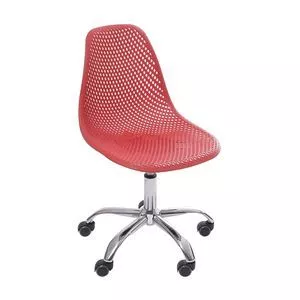 Cadeira Colmeia<BR>- Vermelha & Prateada<BR>- 82,5x46,5x42cm<BR>- Or Design