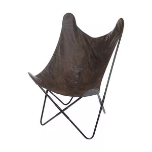 Cadeira Butterfly Titan<BR>- Marrom Escuro & Preta<BR>- 92x79x74cm<BR>- Or Design