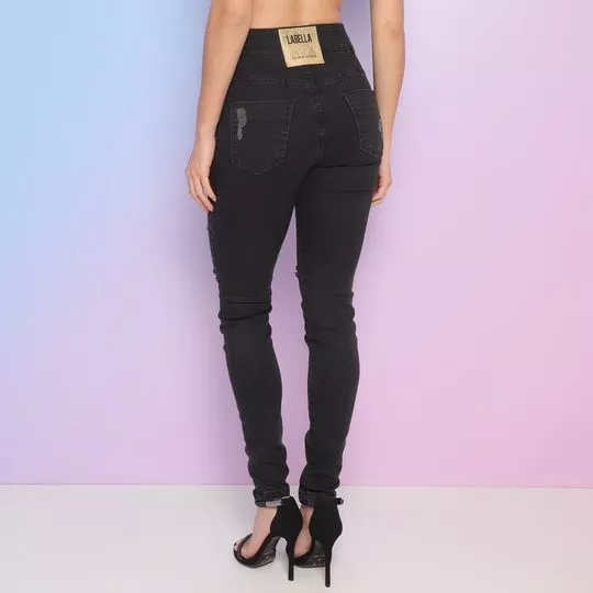 Calça Jeans Skinny Labellamafia®- Azul & Vermelha- La Bella Mafia -  PRIVALIA - O outlet online de moda Nº1 no Brasil