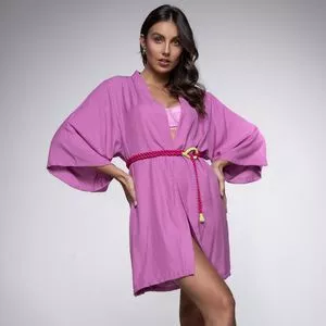Kimono Liso<BR>- Rosa Escuro<BR>- Brazil Del Mar