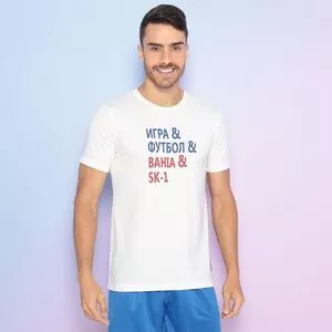 Camisa Bahia® Torcedor<BR>- Off White & Azul