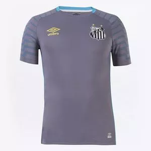 Camisa Goleiro Santos®<BR>- Cinza & Azul