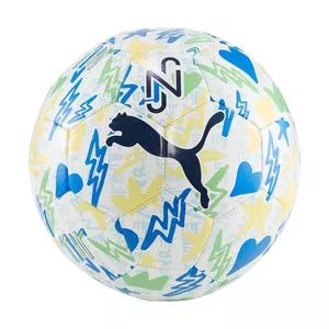 Bola De Futebol Abstrata<BR>- Branca & Azul<BR>- 12x19x16cm