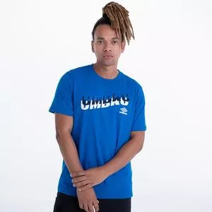 Camiseta Umbro®<BR>- Azul Royal & Branca<BR>- Umbro