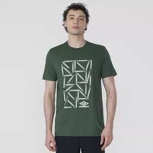 Camiseta Umbro®<BR>- Verde Escuro & Branca<BR>- Umbro