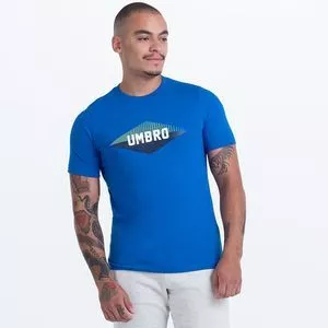 Camiseta Umbro®<BR>- Azul & Branca<BR>- Umbro