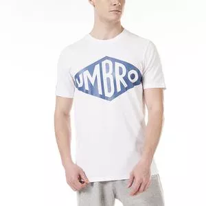 Camiseta Umbro®<BR>- Branca & Azul Escuro<BR>- Umbro