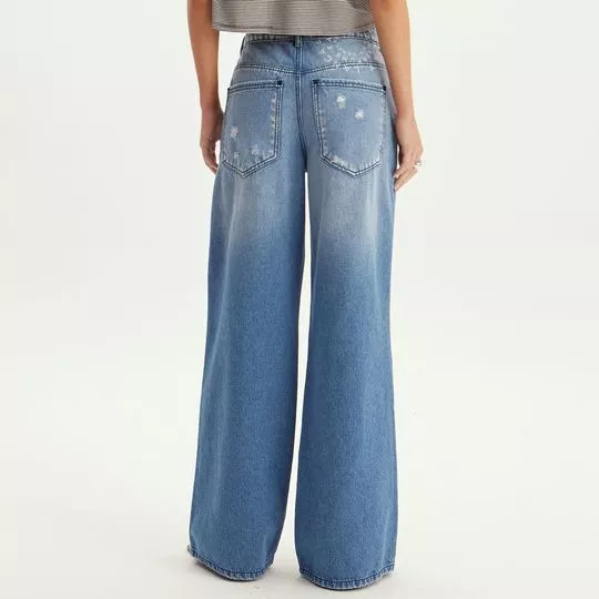 Calça Jeans Boyfriend Com Destroyed- Azul - PRIVALIA - O outlet