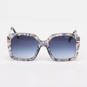 Óculos De Sol Quadrado<BR>- Azul & Cinza