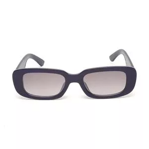 Óculos De Sol Retangular<BR>- Azul Marinho & Cinza