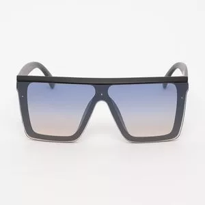 Óculos De Sol Máscara<BR>- Preto & Azul Claro
