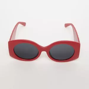Óculos De Sol Arredondado<BR>- Preto & Vermelho