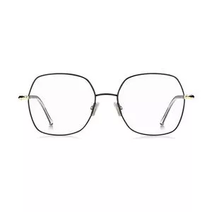 Armação Arredondada Para Óculos De Grau<BR>- Preta & Dourada<BR>- Hugo Boss