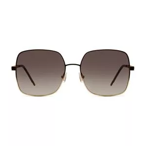 Óculos De Sol Quadrado<BR>- Marrom & Dourado<BR>- Hugo Boss
