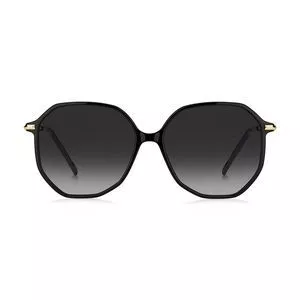 Óculos De Sol Arredondado<BR>- Preto & Dourado<BR>- Hugo Boss