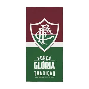 Toalha Para Banho Fluminense<BR>- Vermelho Escuro & Verde<BR>- 70x140cm<BR>- Lepper