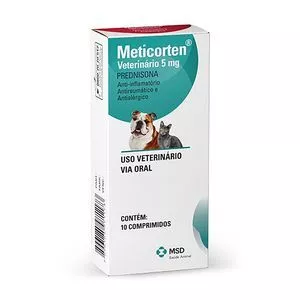 Meticorten 5mg<BR>- Uso Oral<BR>- 10 Comprimidos<BR>- MSD