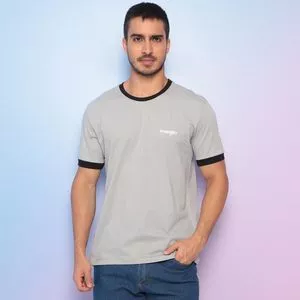 Camiseta Com Recortes<BR>- Cinza & Preta