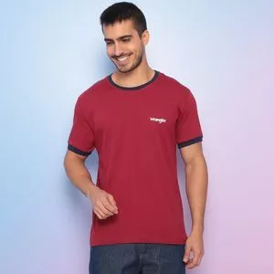 Camiseta Com Recortes<BR>- Vinho & Preta
