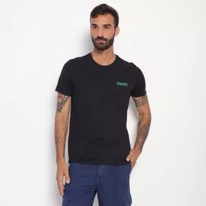 Camiseta Wrangler®<BR>- Preta & Verde