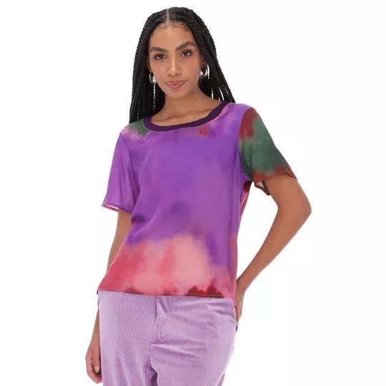 Blusa Tie Dye- Roxa & Vermelha- Lança Perfume - PRIVALIA - O outlet online  de moda Nº1 no Brasil