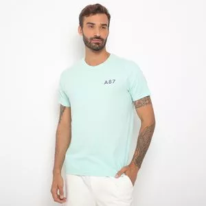 Camiseta A87<BR>- Verde Água & Azul Marinho