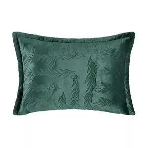 Porta-Travesseiro Blend Elegance Folhagem<BR>- Verde Escuro<BR>- 70x50cm