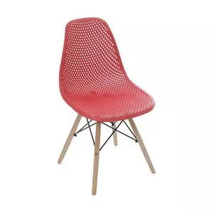Cadeira Colmeia<BR>- Vermelha & Marrom<BR>- 82,5x46,5x42cm<BR>- Or Design