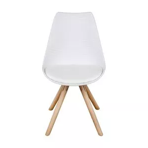 Cadeira Com Assento Acolchoado<BR>- Branca & Bege<BR>- 82,5x48x58cm<BR>- Or Design